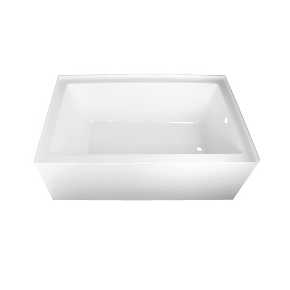 VTAP603622R 60" Acrylic Alcove Tub,w/, 60" L, 36" W, White, Acrylic, Right