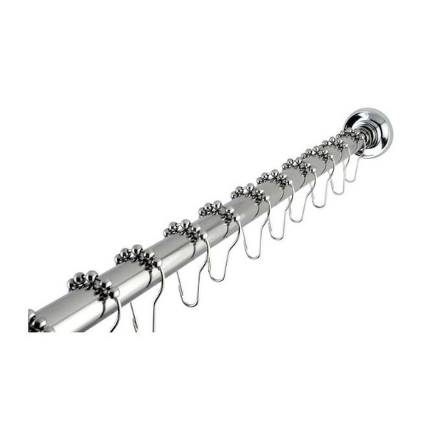 KSR601 72" Adjustable Stainless Steel Shower Curtain Rod with Rod Base