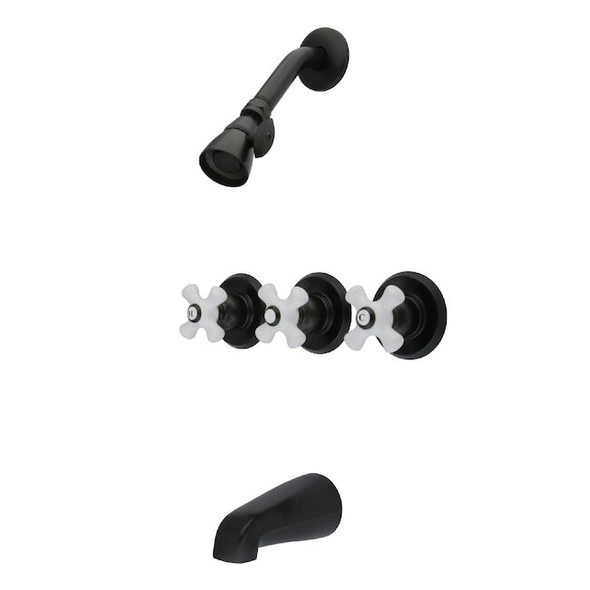 Kingston Brass Tub and Shower Faucet, Oil Rubbed Bronze, Wall Mount KB235PX