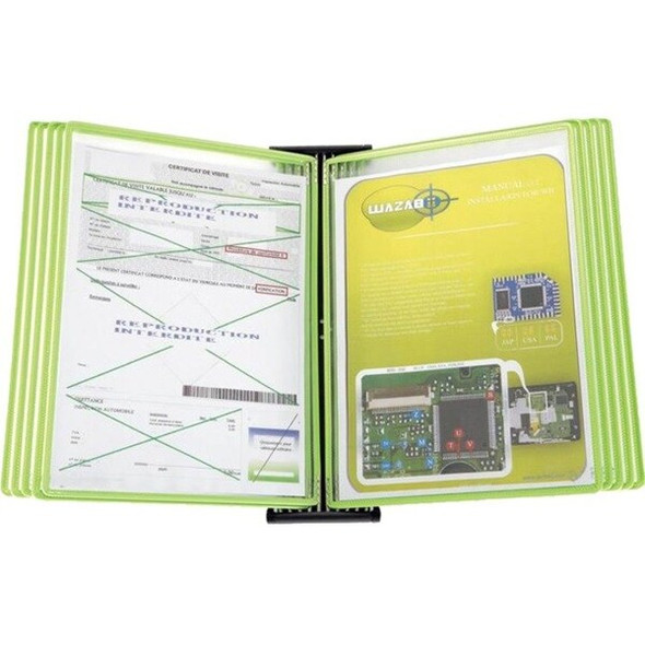 Tarifold Wall Unit Blk Line ST,5 Blk/5 Gn,Pockets WBL291