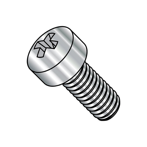 #10-32 x 1/2 in Phillips Fillister Machine Screw, Plain Steel, 3000 PK