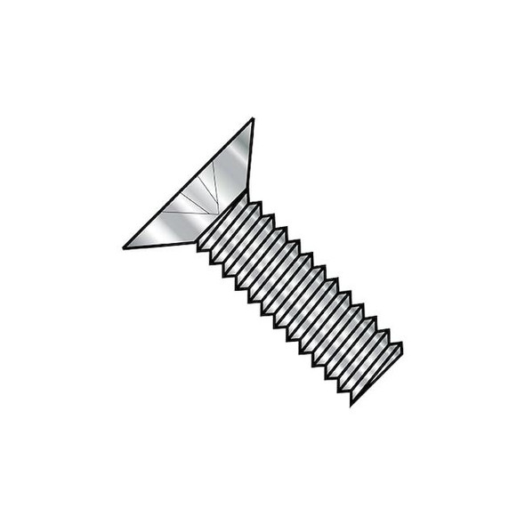 #8-32 x 3/8 in Phillips Flat Machine Screw, Plain Steel, 5000 PK