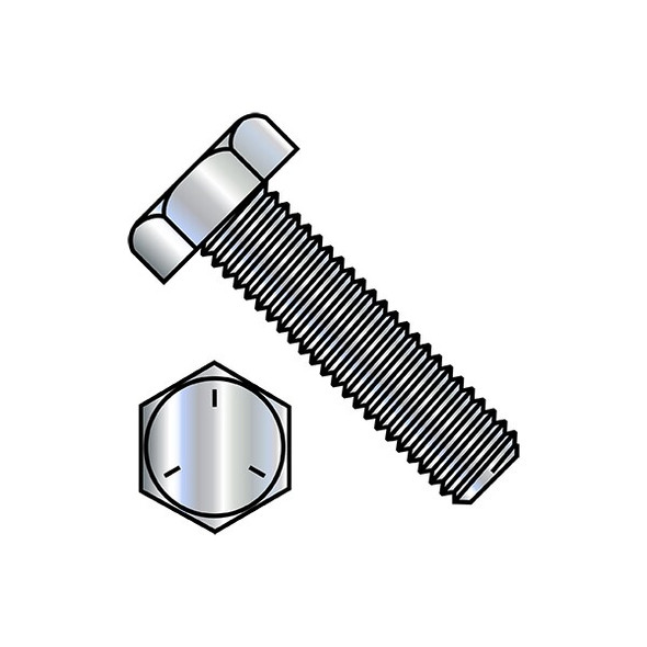 Grade 5, 1/4"-20 Hex Head Tap Bolt, Zinc Plated Steel, 2 in L, 750 PK
