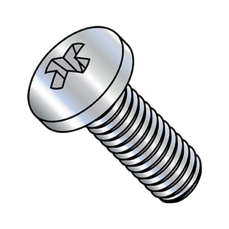 5/16"-18 x 1-1/4 in Phillips Pan Machine Screw, Zinc Plated Steel, 1000 PK