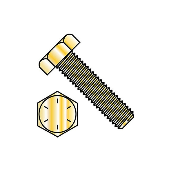 Grade 8, 3/8"-16 Hex Head Tap Bolt, Zinc Yellow Steel, 1-1/2 in L, 675 PK