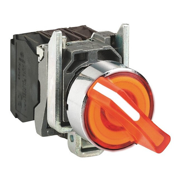 Schneider Electric SelectorSwitch,Illum,2Pos,22mm,Orange XB4BK125B5