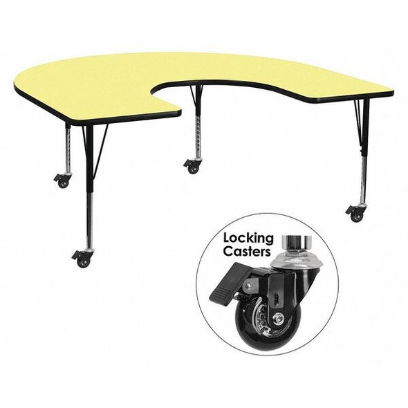 Activity Table,Horeshoe Shp,Yel,60"x66" Activity Table,Horeshoe Shp,Yel,60"x66"