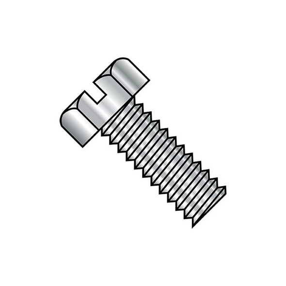 #6-32 x 1/2 in Slotted Hex Machine Screw, Plain Steel, 5000 PK