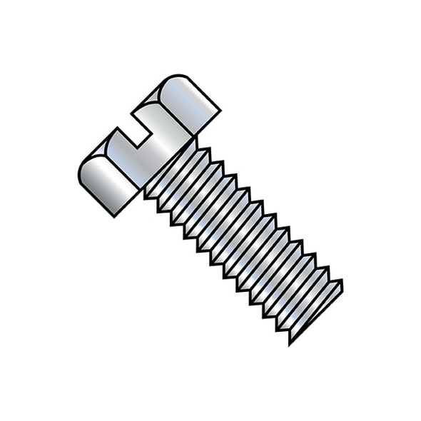 #10-32 x 1-1/4 in Slotted Hex Machine Screw, Zinc Plated Steel, 3000 PK