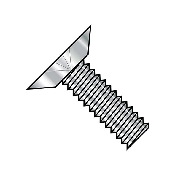 #0-80 x 3/32 in Phillips Flat Machine Screw, Plain Steel, 5000 PK