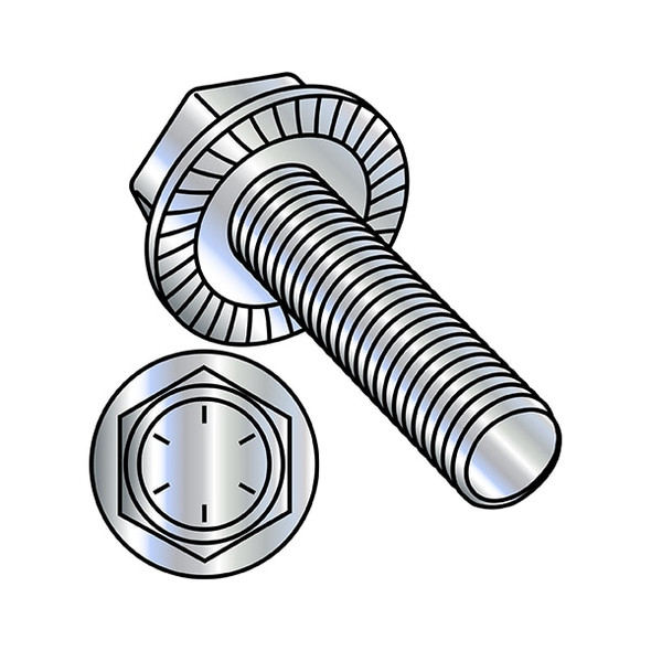 5/16-18in x 3/4in Flange Bolts, Steel Zinc, 1250 PK