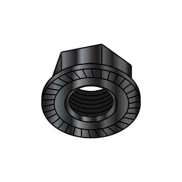 Lock Nut, 1/4"-20, Steel, Case Hardened, Black Oxide, 0.14 in Ht, 2000 PK