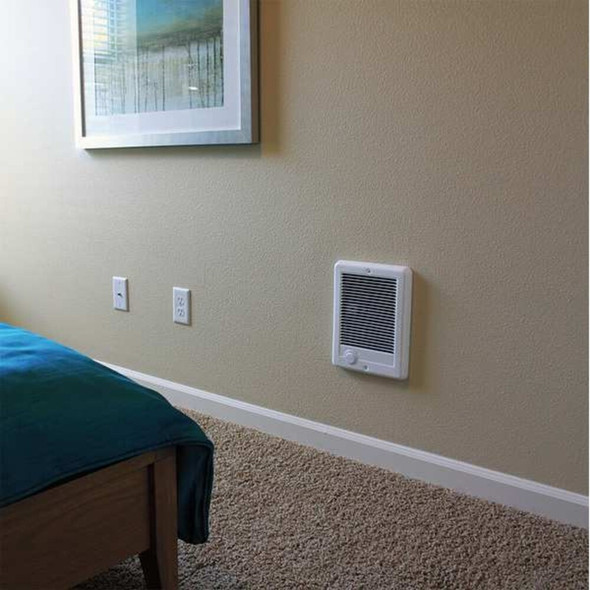 Recessed Electric Wall-Mount Heater, Recessed, 2000-1500W W, 240-208V AC, White  CSC202TW