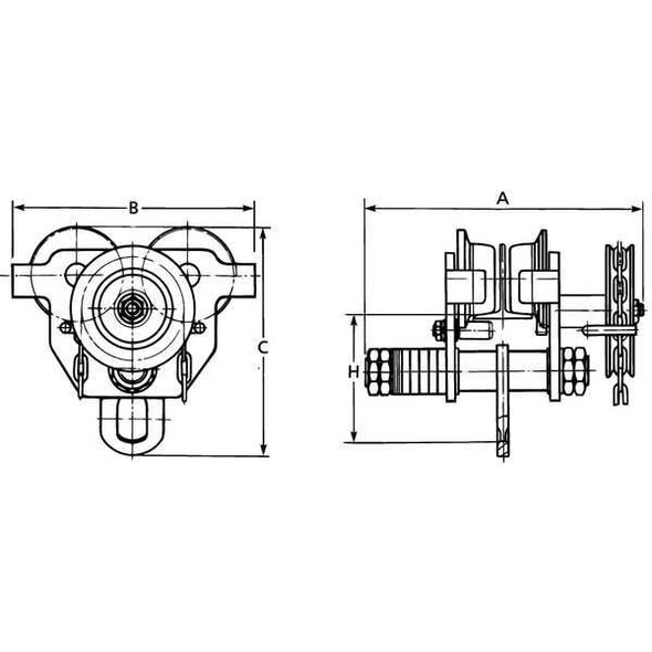 Dayton Geared Trolley,10,000 lb. OZ5GBT