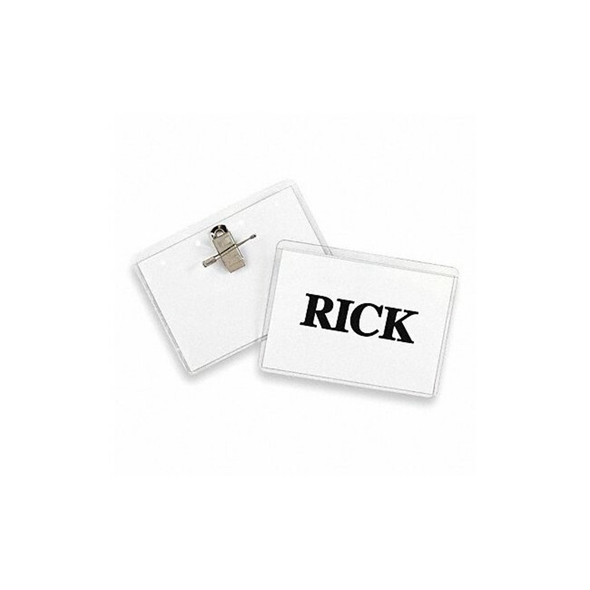 C-Line Products Name Badge, Pin/Clip, Badge, PK50 95743