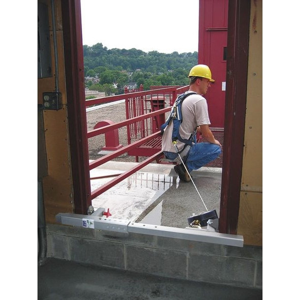 Jamb Anchor, 21 1/2 to 51 1/2 in Length, 310 lb Weigth Capacity, Aluminum Anchor, Fixed D-Ring