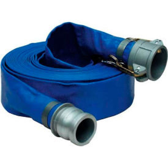 Apache 98138043 2"" x 25' PVC Lay Flat Discharge Hose w/ C x E Aluminum Cam & Gr