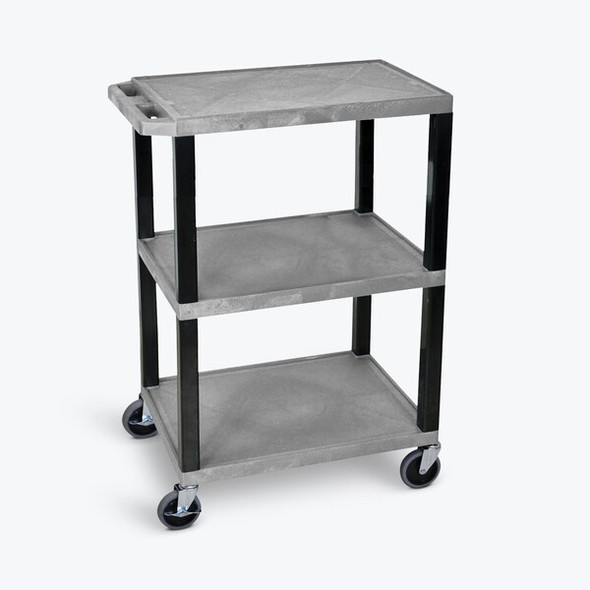 Luxor Tuffy Utility Cart,w/Three Shelves WT34GYS Luxor Tuffy Utility Cart,w/Three Shelves WT34GYS