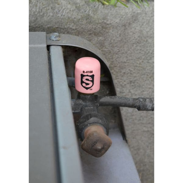 Jb Industries Refrigerant Cap Locks,1/4 in,R-410A,PK12 SHLD-P12