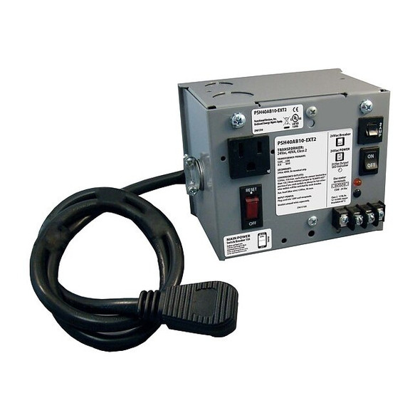 Class 2 Transformer, 40 VA, NEMA 1, 24V AC, 120V AC