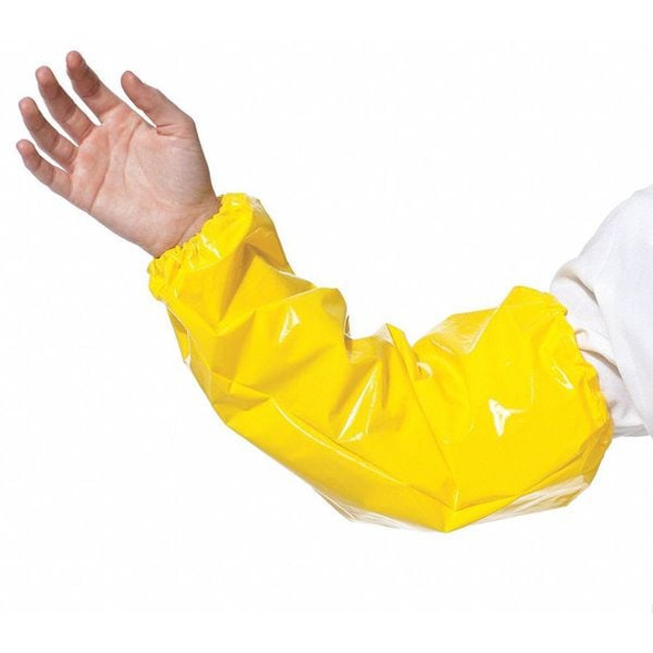 VR(R) Chemical Resistant Sleeves, 18 in Length, 4 mil Thick, Welded Seam, Yellow, 150 PK