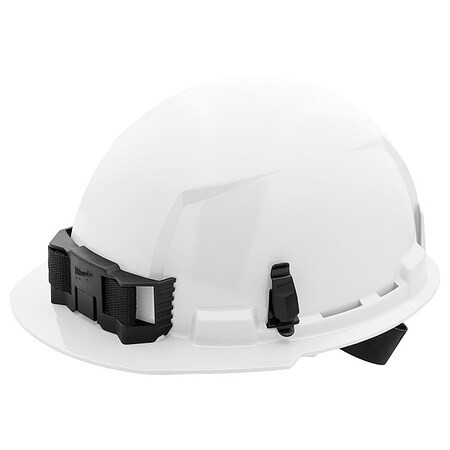 BOLT White Front Brim Hard Hat w/4pt Ratcheting Suspension - Type 1, Class E