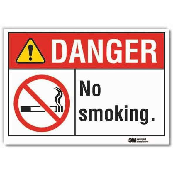 Danger, No Smoking, 7 in W x 5 in H, Horizontal Rectangle, Reflective Sheeting