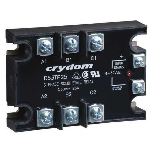 Crydom Solid State Relay, 3 Phase, Saddle Clamp, Screw, Panel, SCR D53TP50D-10