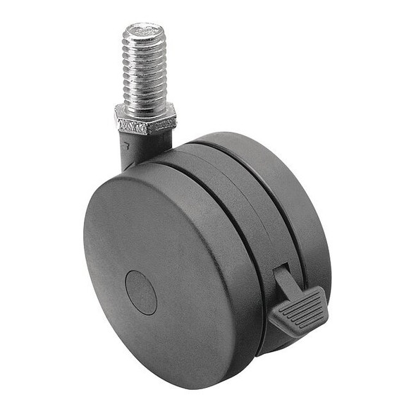 60mm Non-Marking Nylon Swivel Caster, Side Brake, Loads Up To 100 lb
