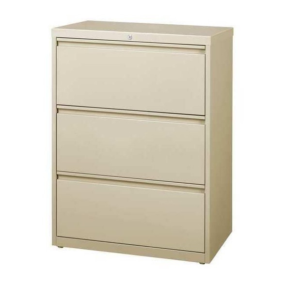 Hirsh 30 in W 3 Drawer Lateral File Cabinet, Putty,  A4/Legal/Letter 14973