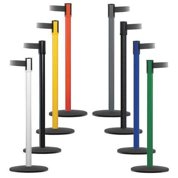 Barrier Post with Belt, 7 1/2 ft Length, 38 in Post Height, No Legend