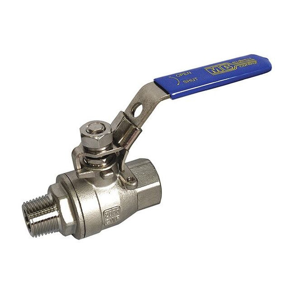 Manufacturer Varies 1/2" FNPT x MNPT Stainless Steel Ball Valve Inline G-SSVM-50