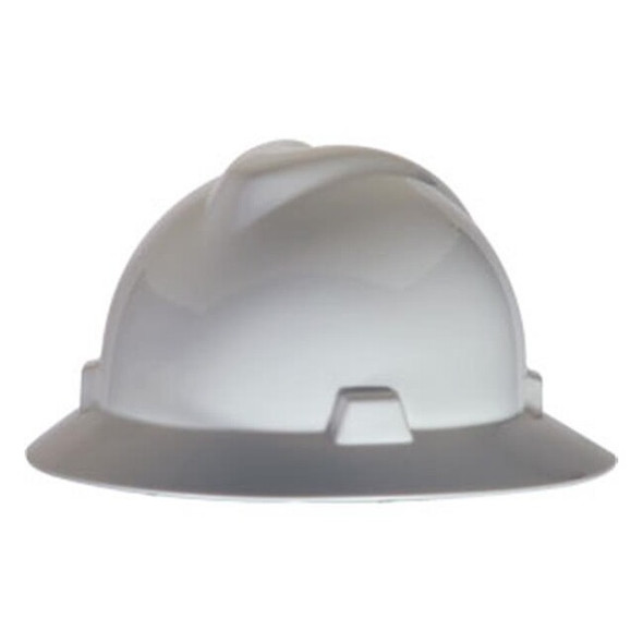 MSA V-Gard® Slotted Hat w/ Fas-Trac® Suspension, White, 1/Each