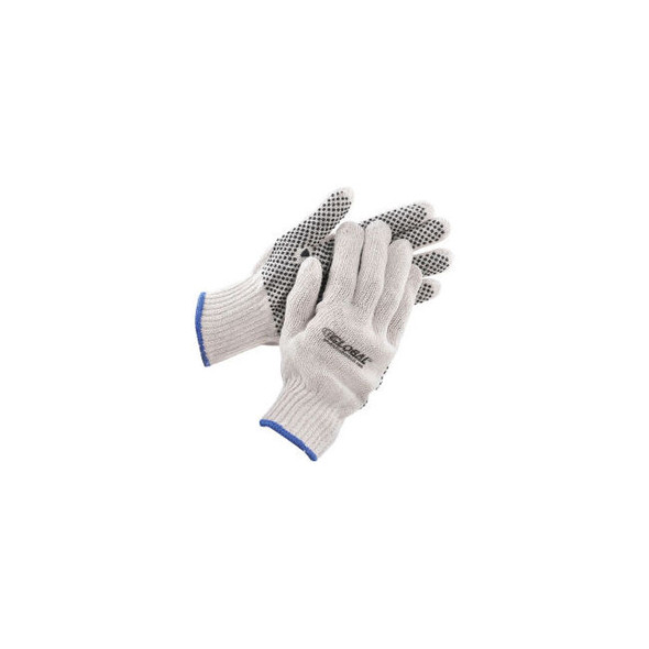 Global Industrial PVC Dot Knit Gloves Single-Sided Black X-Large 12 Pairs