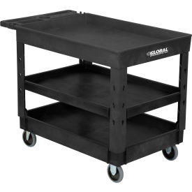 Global Industrial Tray Top Utility Cart w/3 Shelves 44""L x 25-1/2""W x 32-1/2""
