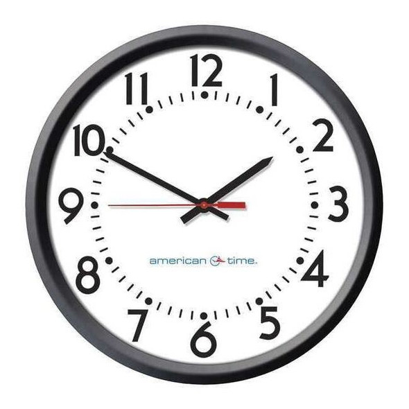 American Time Clock,Blk Case,Analog,12hr. Format,Round E56BAAV304