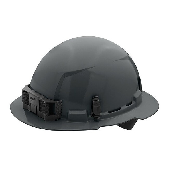 BOLT Gray Full Brim Hard Hat w/4pt Ratcheting Suspension - Type 1, Class E