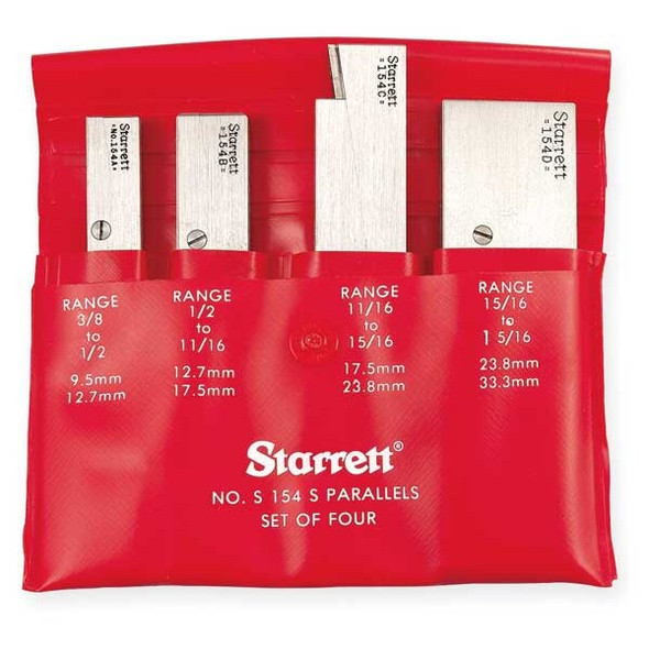 Starrett Parallel Set,3/8-1 5/16 In,4 Pc S154SZ
