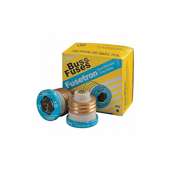 Eaton Bussmann PlugFuse,125VAC,10A,10kA,Ind,T,PK4 T-10 Eaton Bussmann PlugFuse,125VAC,10A,10kA,Ind,T,PK4 T-10