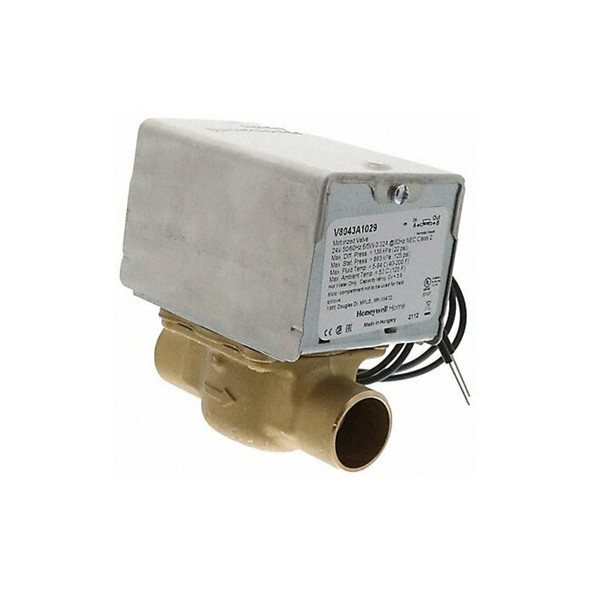 Honeywell Home Zone Valve,Sweat,Sz ID 3/4In V8043A1029