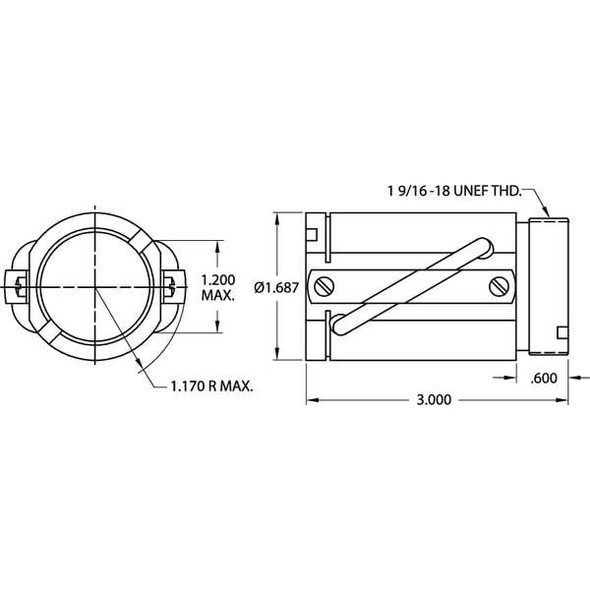 Thomson Ball Nut,Ball Circle Dia 1.000 In 8110-448-022