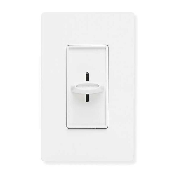 Lutron Lighting Dimmer, Slide, 1-Pole, Rocker, 120V SELV-300P-WH