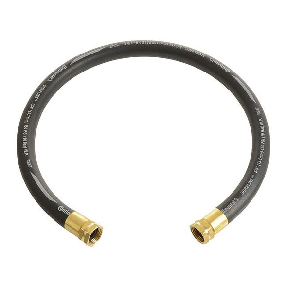 5/8 in ID x 12 ft L Garden Leader Hose, EPDM Tube, Black, Brass x Brass Fitting
