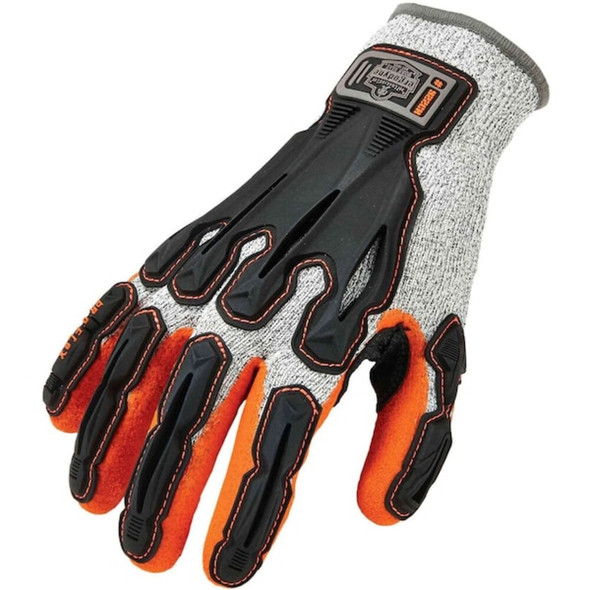 Ergodyne Impact Gloves,Level 5,Gray-Orange,PR 922CR