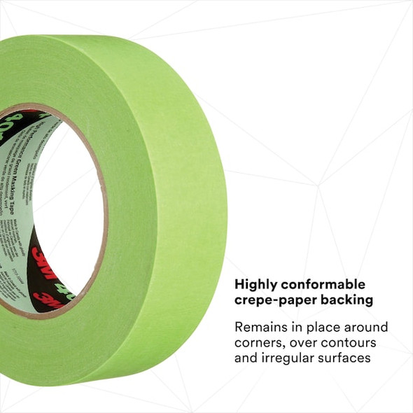 3m Painter's Tape, 36 mm W x 55 m L, 6.7 mil Thick, Green, Rubber Adhesive 401+