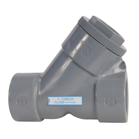 Hayward Flow Control Y-Check Valve, 1-1/2", PVC/EPDM, Socket YC10150SE