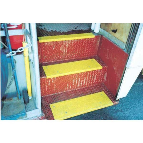 Anti-Slip Stair Nosing Steel Yellow, 35 13-32 in W x 7-64 in Thick  02-470
