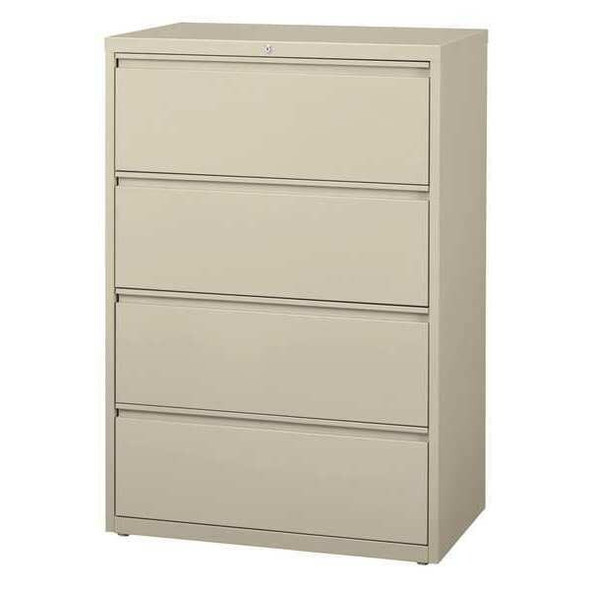 Hirsh 36 in W 4 Drawer Lateral File Cabinet, Putty,  A4/Legal/Letter 17453