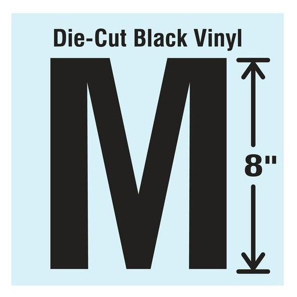 Stranco Letter Label, Vinyl, 8 in H, 4-3/4 in W DBV-SINGLE-8-M