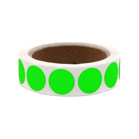 Roll Products 1 Color Code Circles Flo GR 1000roll, PK1000 119-0004X